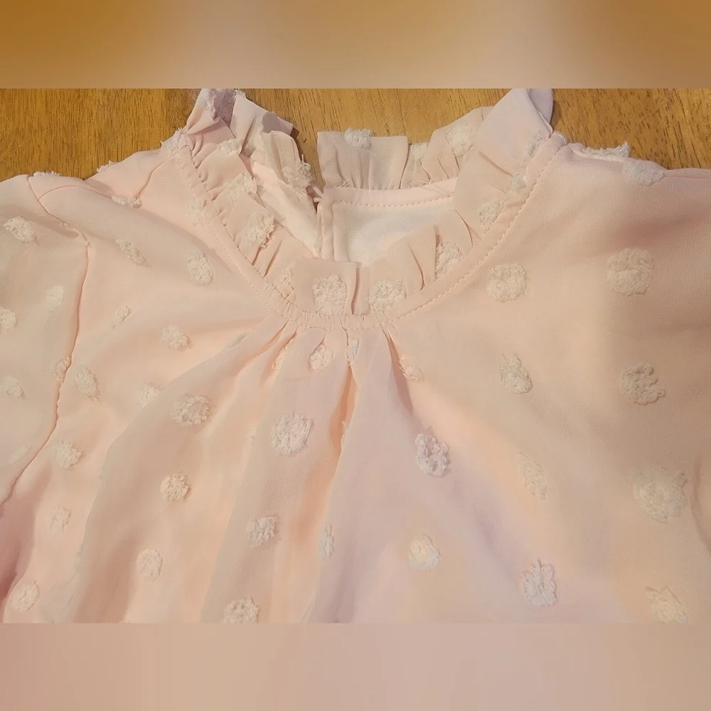 Womens Large Baby Pink Light Weight Shein Blouse